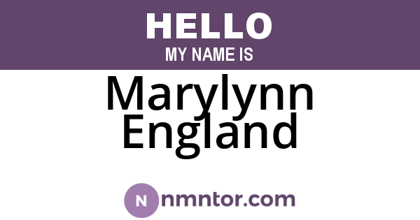 Marylynn England