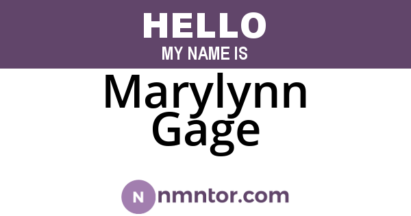 Marylynn Gage