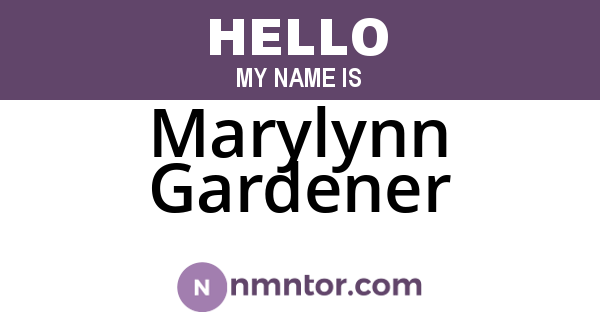 Marylynn Gardener