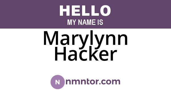 Marylynn Hacker