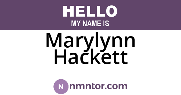Marylynn Hackett
