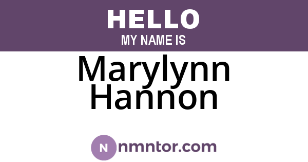 Marylynn Hannon