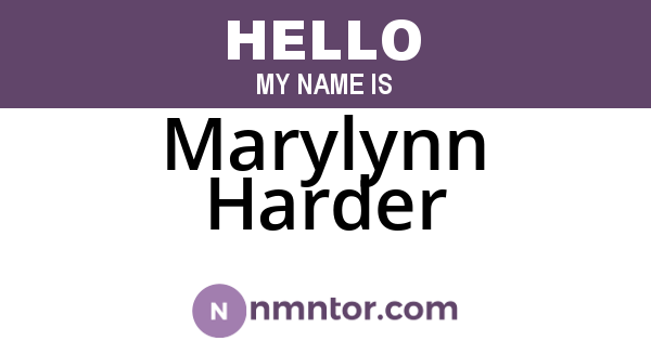 Marylynn Harder
