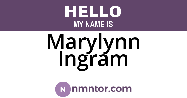 Marylynn Ingram