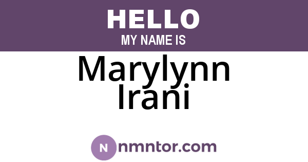 Marylynn Irani