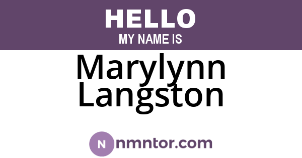 Marylynn Langston
