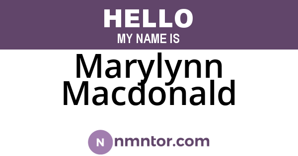 Marylynn Macdonald