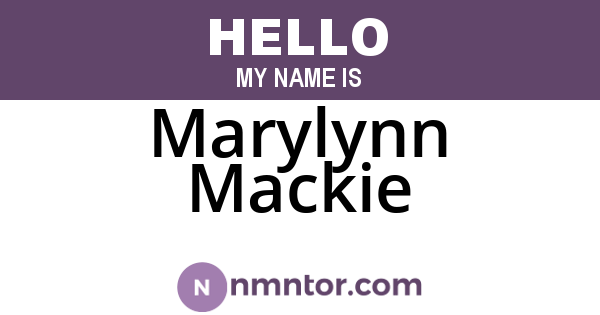 Marylynn Mackie