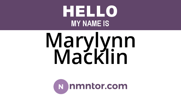 Marylynn Macklin