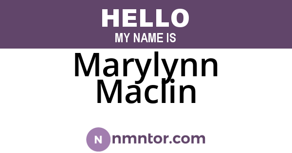 Marylynn Maclin