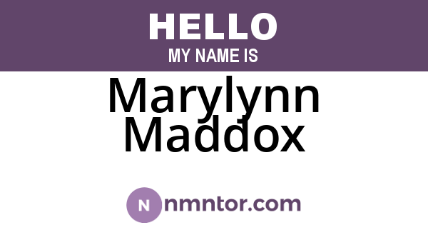 Marylynn Maddox