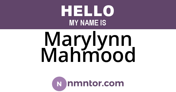 Marylynn Mahmood