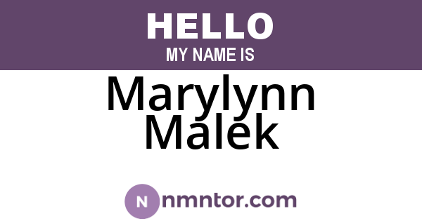 Marylynn Malek