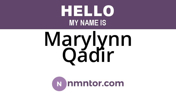 Marylynn Qadir