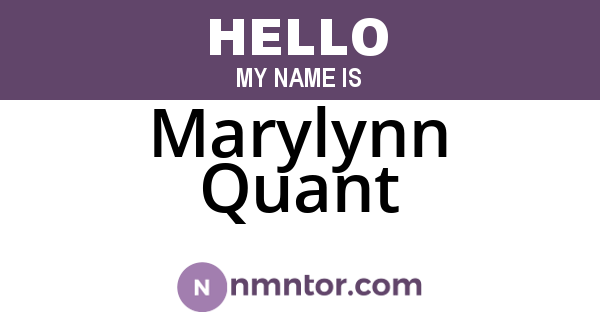 Marylynn Quant