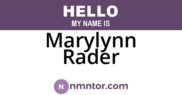 Marylynn Rader