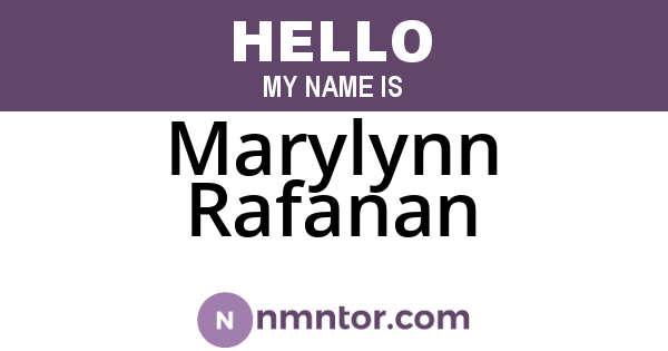 Marylynn Rafanan