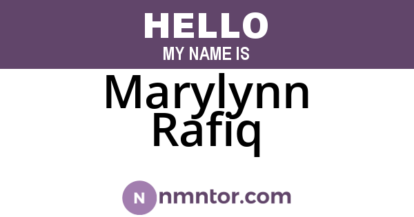 Marylynn Rafiq