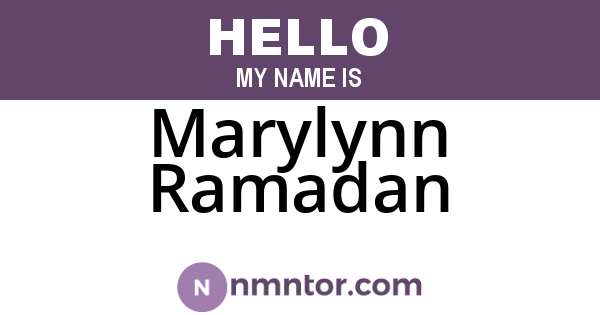 Marylynn Ramadan