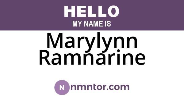 Marylynn Ramnarine