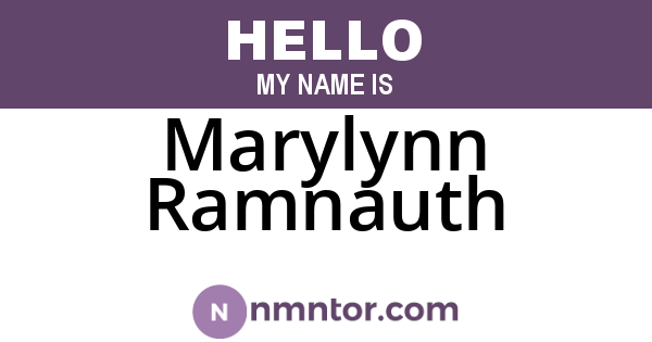 Marylynn Ramnauth
