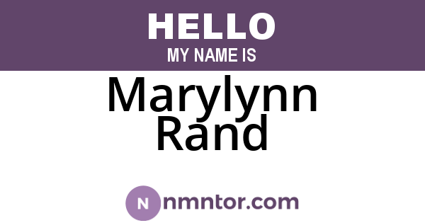 Marylynn Rand