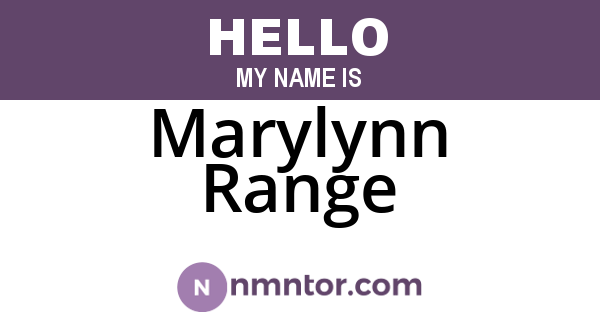 Marylynn Range