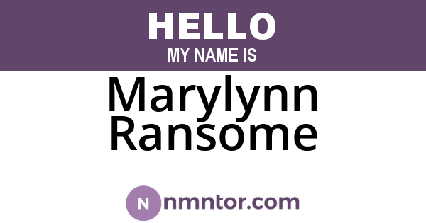 Marylynn Ransome