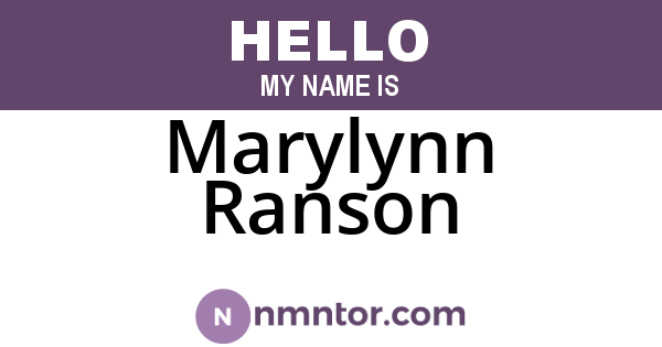 Marylynn Ranson