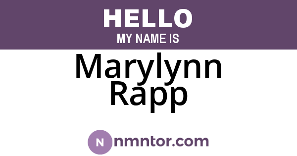 Marylynn Rapp