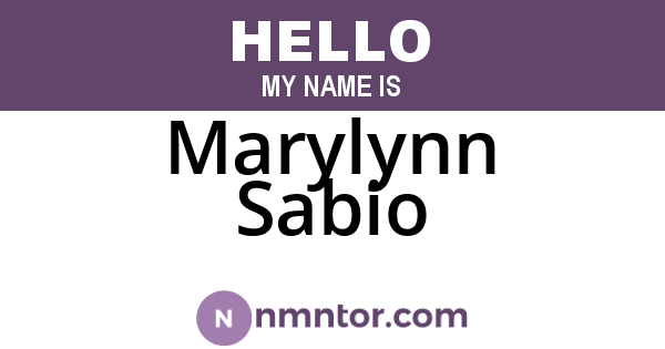Marylynn Sabio