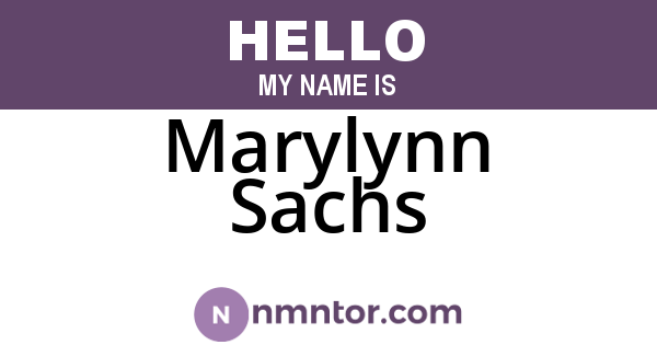 Marylynn Sachs