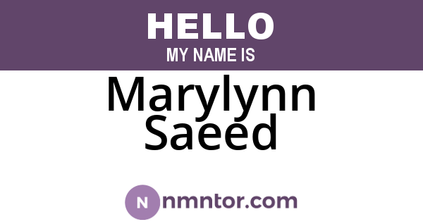 Marylynn Saeed