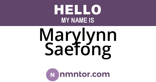 Marylynn Saefong