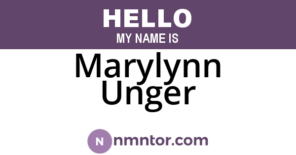 Marylynn Unger