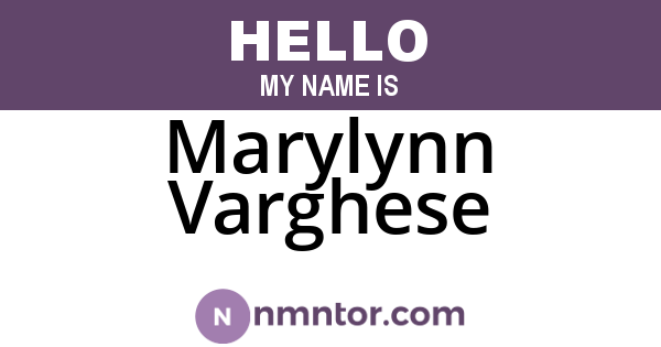 Marylynn Varghese