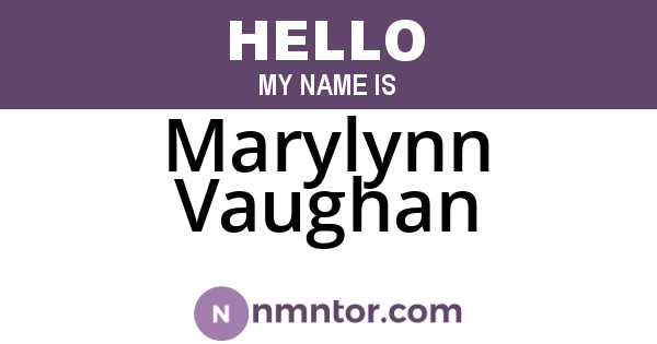 Marylynn Vaughan