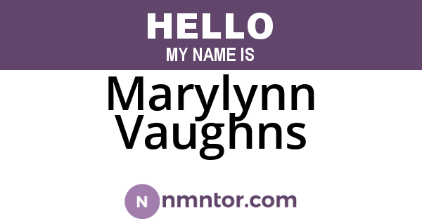 Marylynn Vaughns