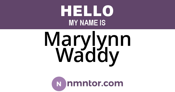 Marylynn Waddy