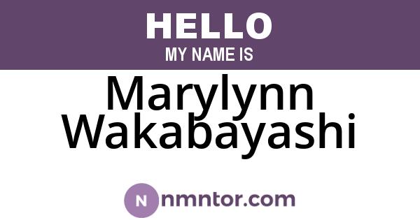 Marylynn Wakabayashi