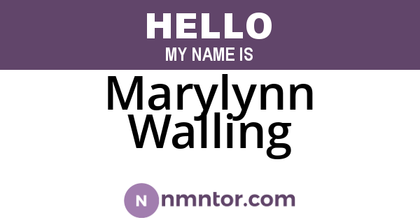 Marylynn Walling