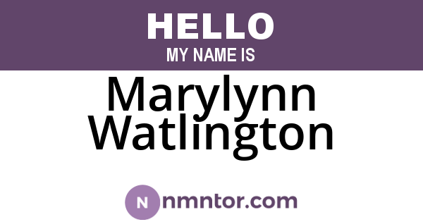 Marylynn Watlington