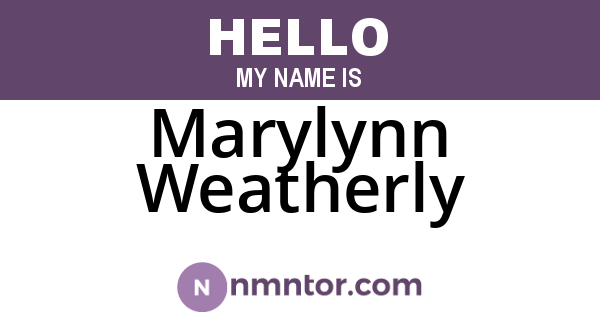Marylynn Weatherly