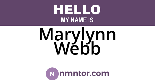 Marylynn Webb