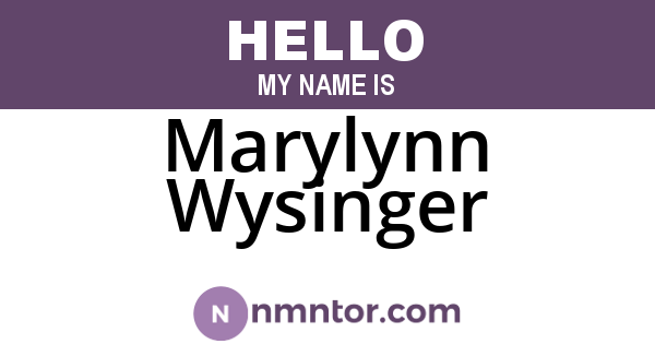 Marylynn Wysinger