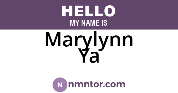 Marylynn Ya