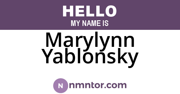 Marylynn Yablonsky