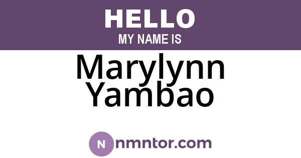 Marylynn Yambao