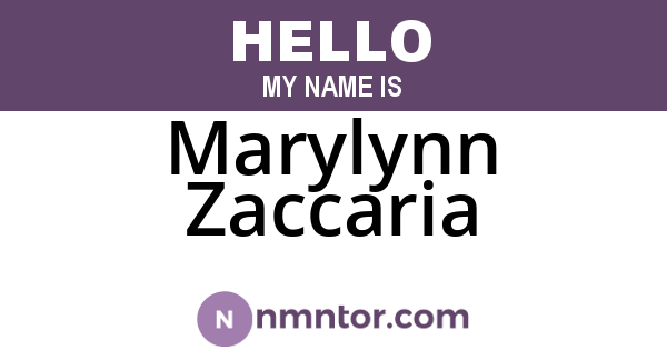 Marylynn Zaccaria