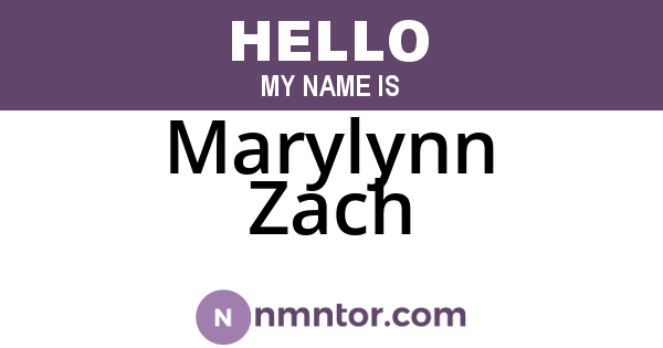 Marylynn Zach